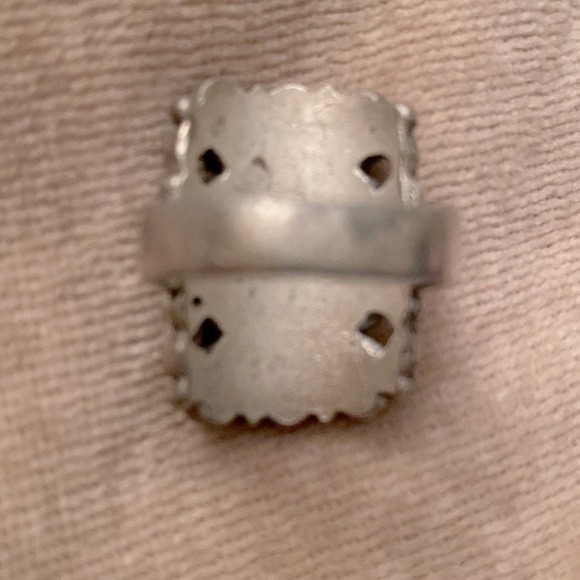 ✅Vintage turquoise, aqua, light grey stones and CZ silver plated ring. - Picture 4 of 4